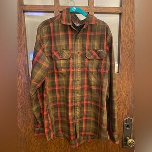Eddie Bauer Red and Brown Plaid Shirt